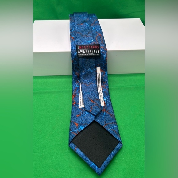 Neurons Blue Extra Long Tie - Picture 4 of 8